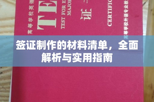 丽水签证制作的材料清单，全面解析与实用指南
